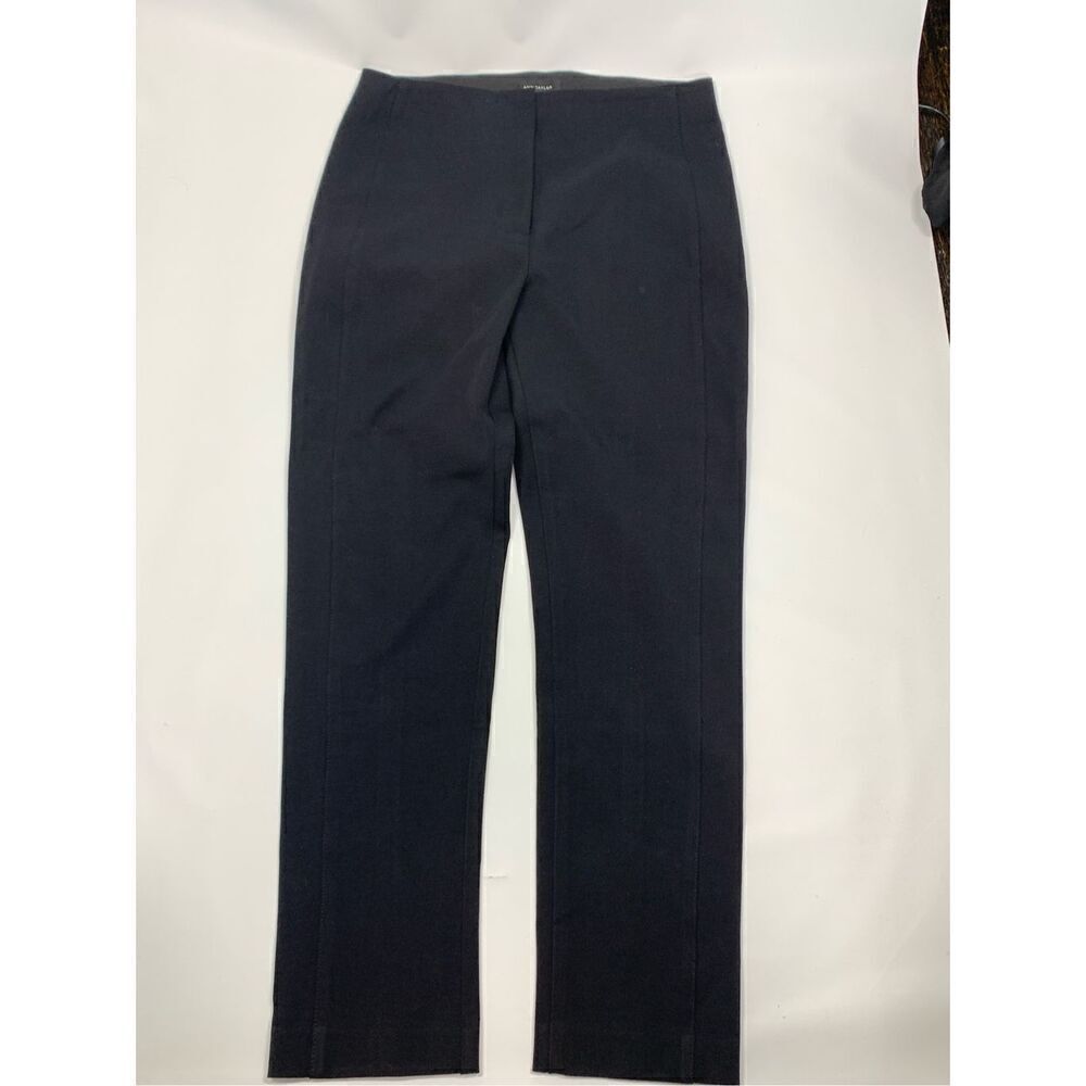 Ann Taylor black frt/back seam pant size 8